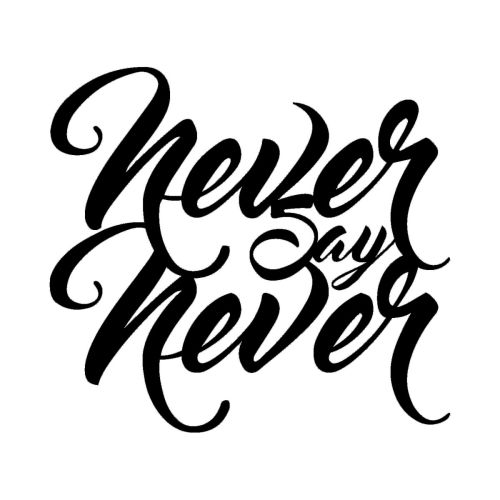 Epikasa Metal Decoration Never say Never - Black 51x0,15x47 cm