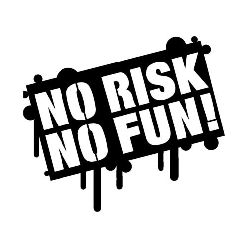 Epikasa Metal Decoration No Risk no Fun - Black 58x0,15x50 cm