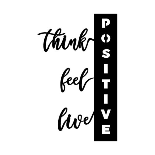 Epikasa Metal Decoration Think Positive - Black 50x0,15x80 cm