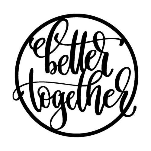 Epikasa Metal Decoration Better Together - Black 51x0,15x50 cm