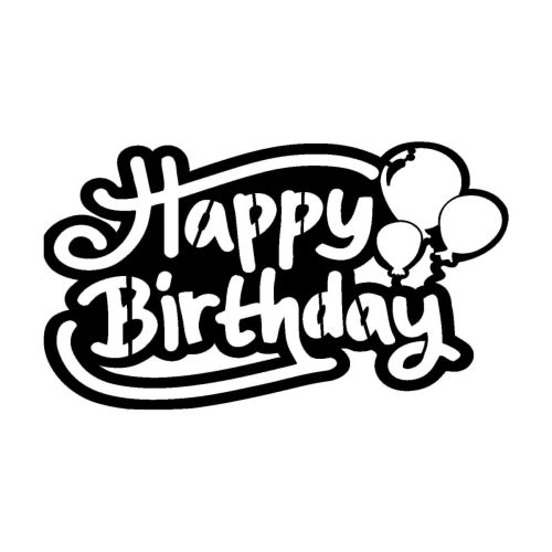 Epikasa Metal Decoration Happy Birthday 1 - Black 58x0,15x40 cm