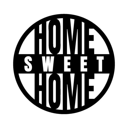 Epikasa Metal Decoration Sweet Home - Black 60x0,15x60 cm