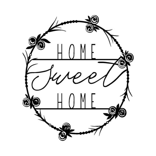 Epikasa Metal Decoration Sweet Home 1 - Black 50x0,15x51 cm