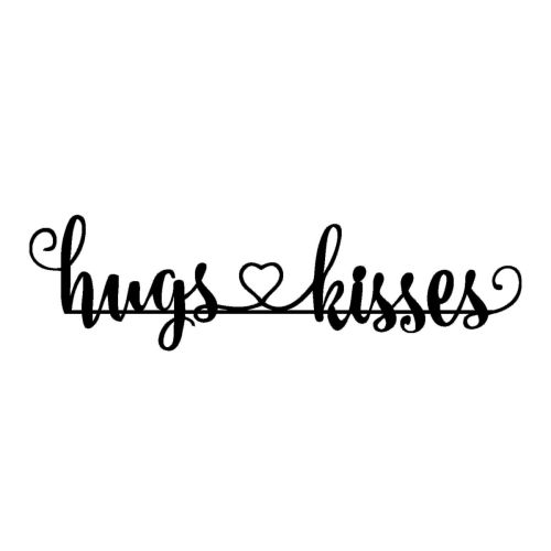 Epikasa Metal Decoration Hugs Kisses - Black 90x0,15x25 cm