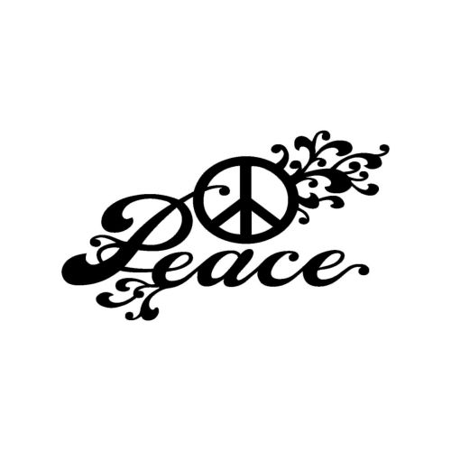 Epikasa Metal Decoration Peace - Black 50x0,15x35 cm