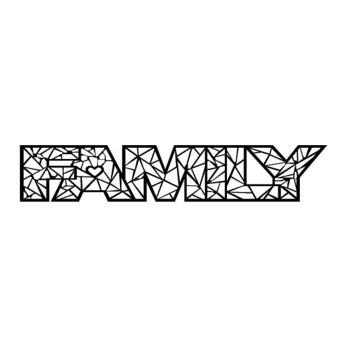 Epikasa Metal Decoration Family - Black 89x0,15x20 cm