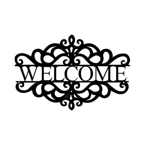 EPIKASA Metal Decoration Welcome 6 - Black 46x0,15x30 cm