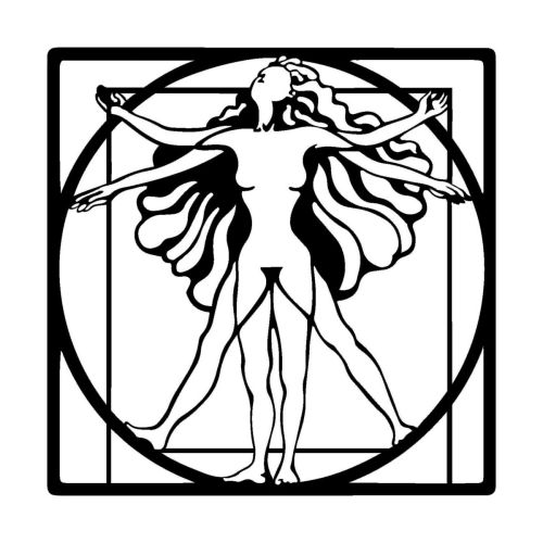 Epikasa Metal Decoration Vitruvian Woman - Black 60x0,15x60 cm