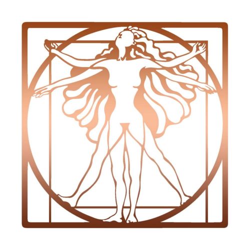 Epikasa Metal Decoration Vitruvian Woman 1 - Copper 60x0,15x60 cm