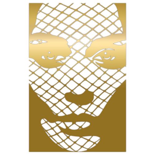 Epikasa Metal Decoration Face 7 - Gold 43x0,15x65 cm