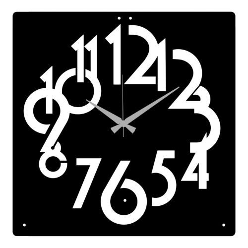 Epikasa Wall Clock Numbers - Black 49x0,15x50 cm