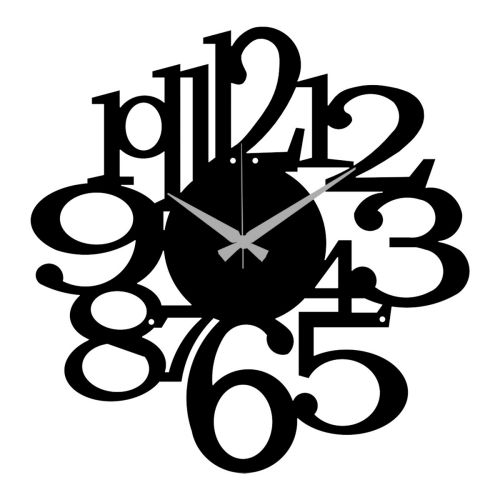 Epikasa Wall Clock Numbers 1 - Black 49x0,15x50 cm