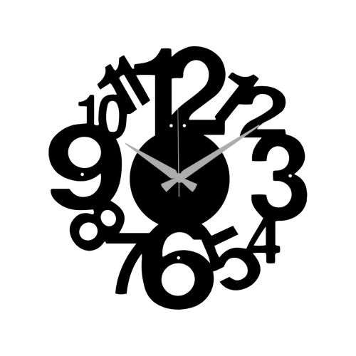 Epikasa Wall Clock Numbers 2 - Black 49x0,15x50 cm