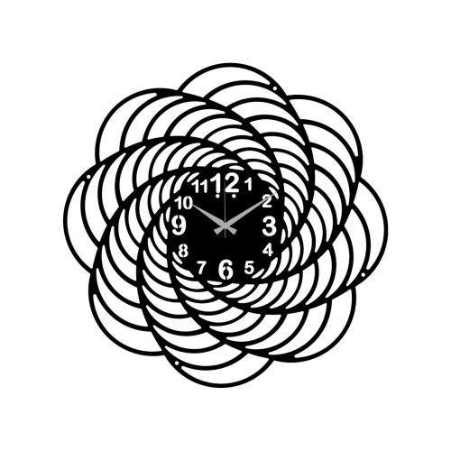 Epikasa Wall Clock Geometric 72 - Black 50x0,15x50 cm