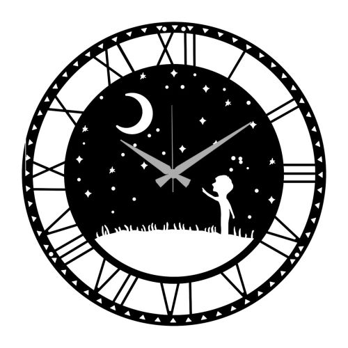 Epikasa Wall Clock The little Prince - Black 40x0,15x40 cm