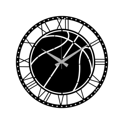 Epikasa Wall Clock Basketball - Black 40x0,15x40 cm