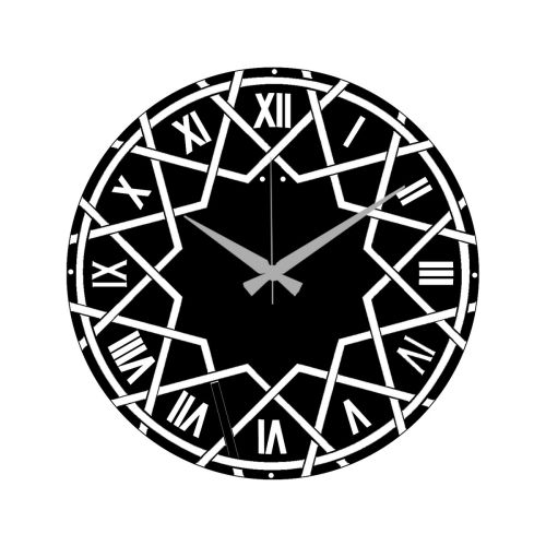 Epikasa Wall Clock Geometric 9 - Black 50x0,15x50 cm