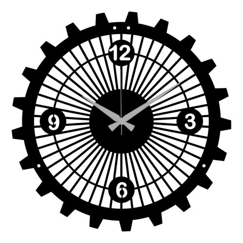 Epikasa Wall Clock Gears 3 - Black 40x0,15x40 cm