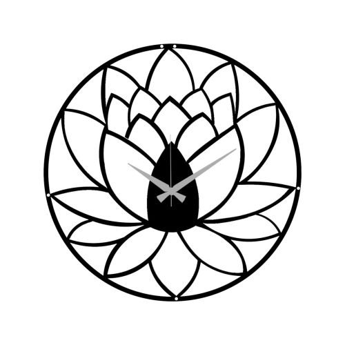 Epikasa Wall Clock Lotus - Black 50x0,15x50 cm