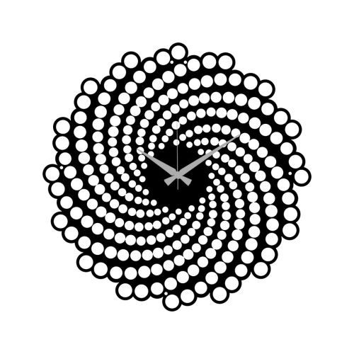 Epikasa Wall Clock Geometric 17 - Black 50x0,15x50 cm