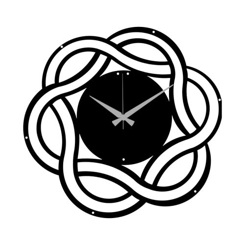 Epikasa Wall Clock Geometric 19 - Black 51x0,15x49 cm