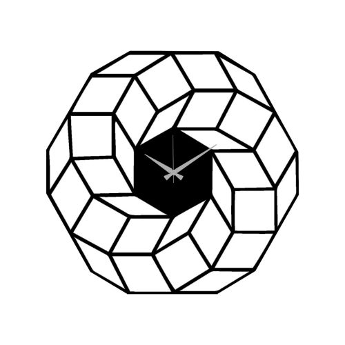 Epikasa Wall Clock Geometric 20 - Black 50x0,15x48 cm