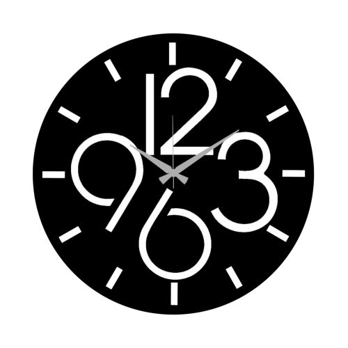 Epikasa Wall Clock Numbers 7 - Black 50x0,15x50 cm