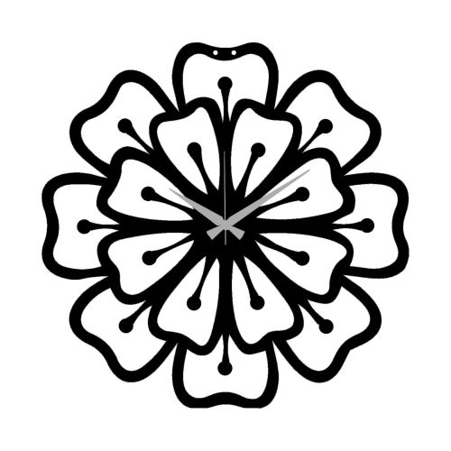 Epikasa Wall Clock Flower - Black 50x0,15x50 cm