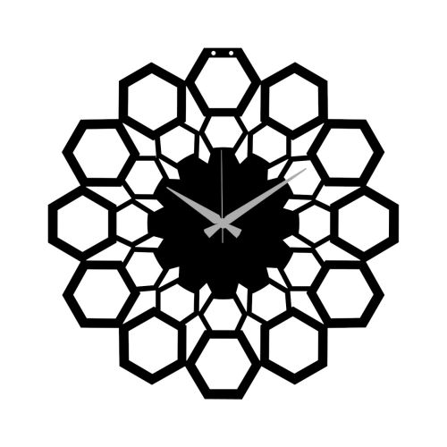 Epikasa Wall Clock Geometric 68 - Black 50x0,15x50 cm