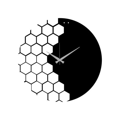 Epikasa Wall Clock Geometric 29 - Black 50x0,15x50 cm