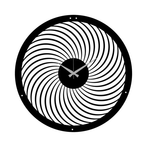 Epikasa Wall Clock Geometric 37 - Black 50x0,15x50 cm