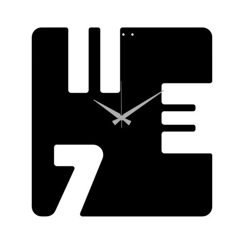 Epikasa Wall Clock Numbers 12 - Black 50x0,15x52 cm