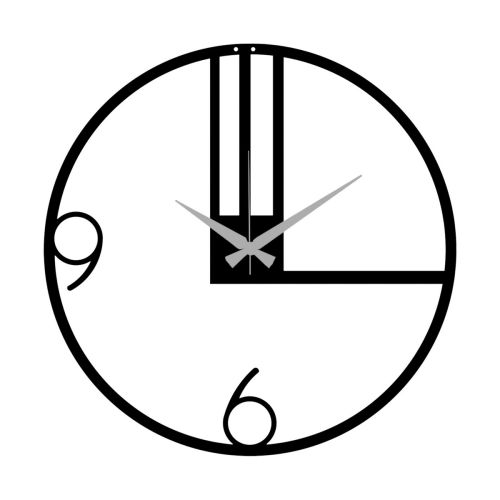 Epikasa Wall Clock Numbers 14 - Black 60x0,15x60 cm