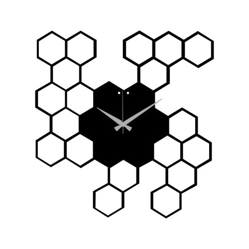 Epikasa Wall Clock Geometric 43 - Black 50x0,15x53 cm