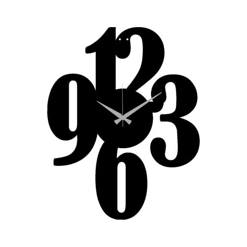 Epikasa Wall Clock Numbers 15 - Black 51x0,15x64 cm