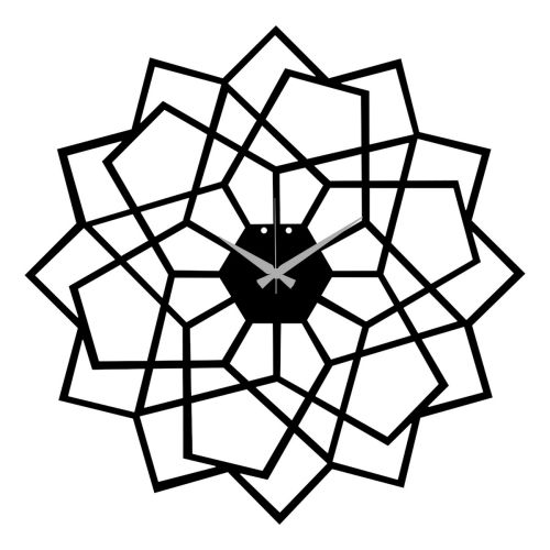 Epikasa Wall Clock Geometric 47 - Black 51x0,15x50 cm