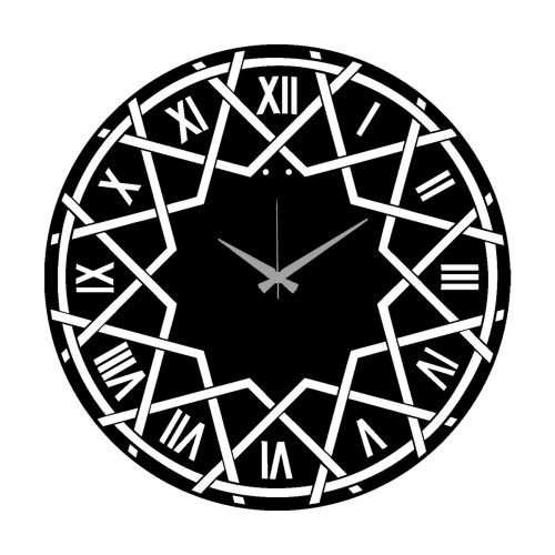 Epikasa Wall Clock Geometric 51 - Black 42x0,15x42 cm