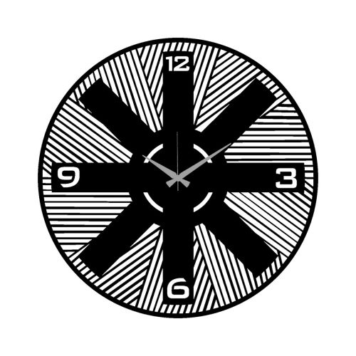 Epikasa Wall Clock Geometric 55 - Black 50x0,15x50 cm