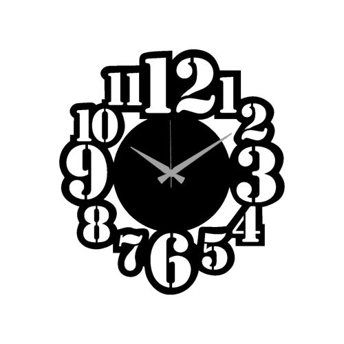 Epikasa Wall Clock Numbers 25 - Black 41x0,15x45 cm