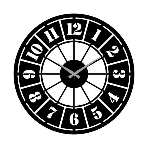 Epikasa Wall Clock Roulette - Black 50x0,15x50 cm