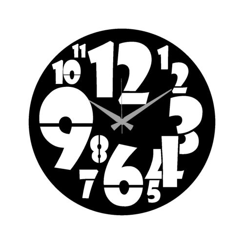 Epikasa Wall Clock Numbers 31 - Black 42x0,15x42 cm