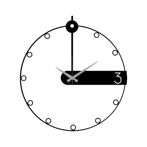 Epikasa Wall Clock Essential 9 - Black 46x0,15x50 cm