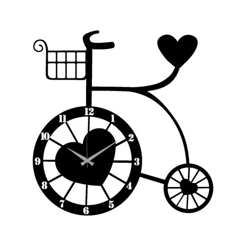 Epikasa Wall Clock Bike 1 - Black 59x0,15x60 cm