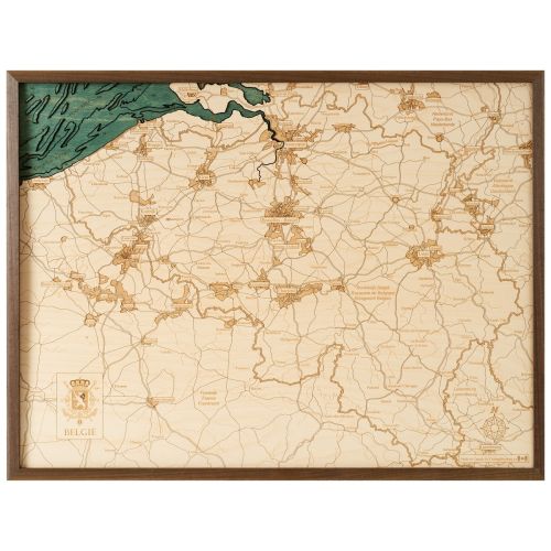 CUTTING BROTHERS 3D Map with Frame Bruges L - Multicolor 76x6x76 cm