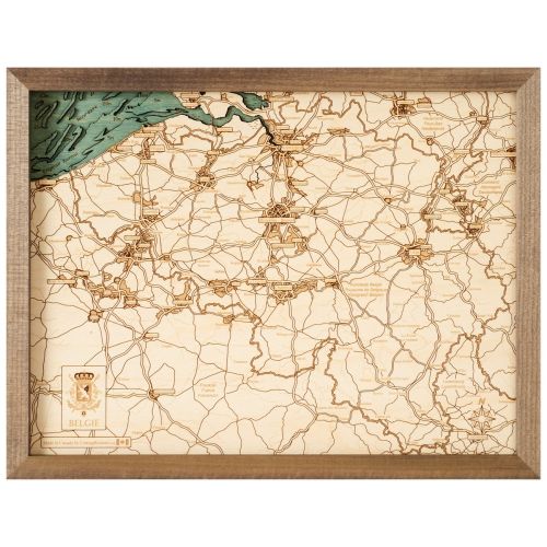 CUTTING BROTHERS 3D Map with Frame Bruges S - Multicolor 35x6x35 cm