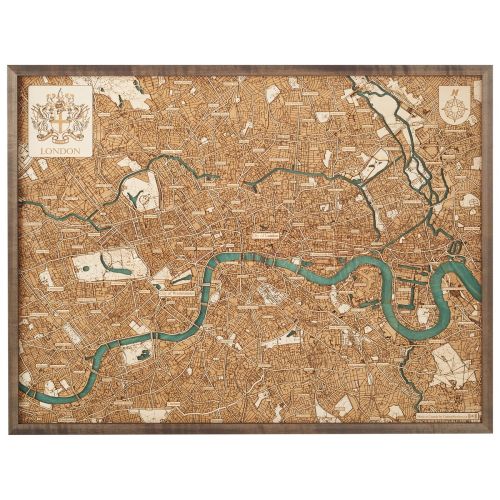 CUTTING BROTHERS 3D Map with Frame London L - Multicolor 81x6x61 cm