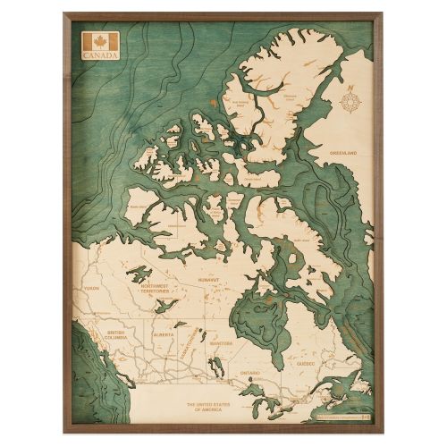 CUTTING BROTHERS 3D Map with Frame Canada - Multicolor 61x6x81 cm