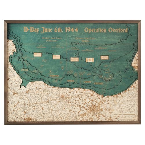 CUTTING BROTHERS 3D Map with Frame Normandy - Multicolor 81x6x61 cm