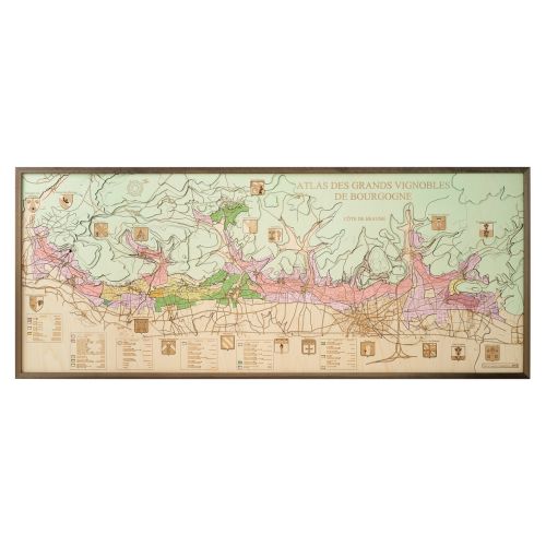 CUTTING BROTHERS 3D Map with Frame Côte de Beaune - Multicolor 152x6x61 cm