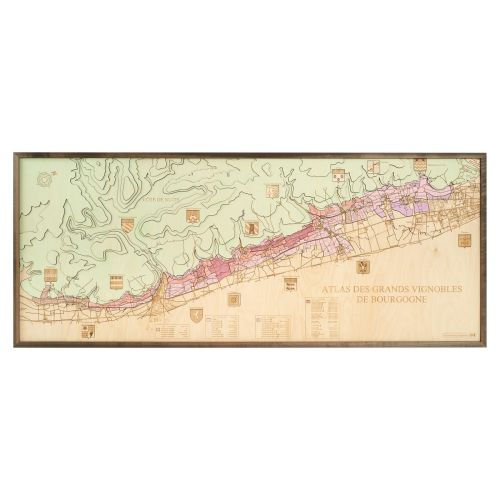 CUTTING BROTHERS 3D Map with Frame Côte de Nuits - Multicolor 152x6x61 cm